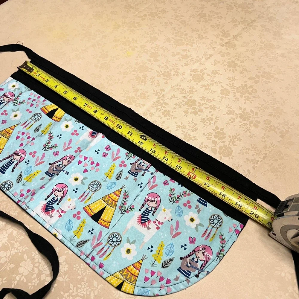 Handmade Boho Llama Teepee Print Waist Apron Pockets Server Crafting adjustable